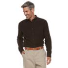 Men's Croft & Barrow&reg; Classic-fit Patterned Flannel Button-down Shirt, Size: Large, Dark Brown