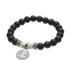 Wish Upon A Rock Black Lava Bead Stretch Bracelet, Women's, Size: 7