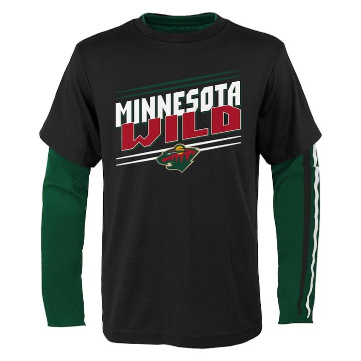 Boys 8-20 Minnesota Wild First Line Tee Set, Size: M 10-12, Black