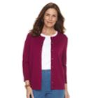 Women's Croft & Barrow&reg; Essential Button-front Cardigan, Size: Small, Dark Pink