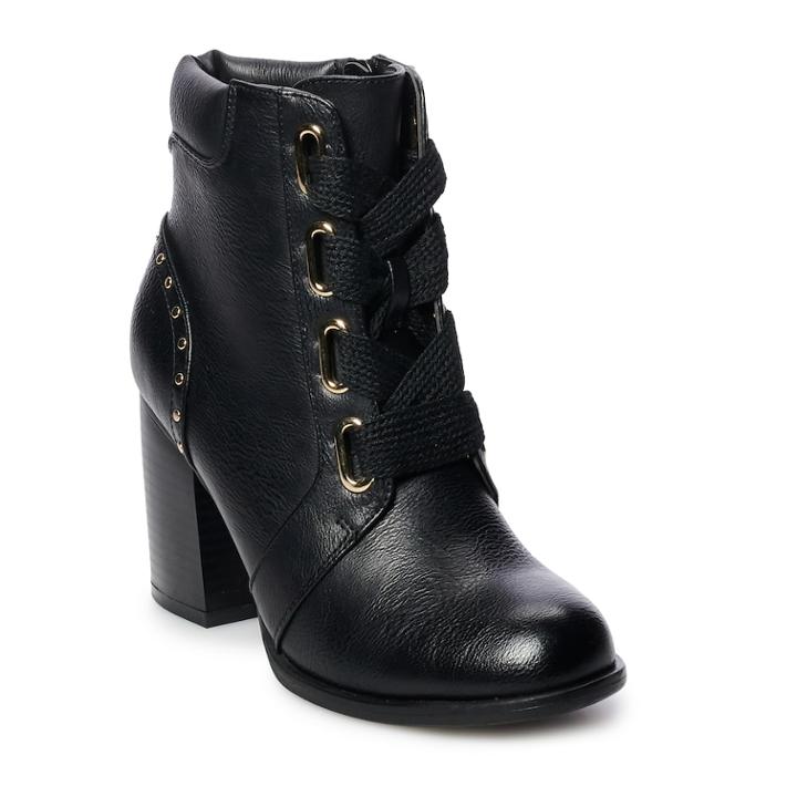 Apt. 9&reg; Dial Women's High Heel Ankle Boots, Size: 10, Black