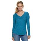 Women's Apt. 9&reg; Essential V-neck Tee, Size: Large, Med Blue