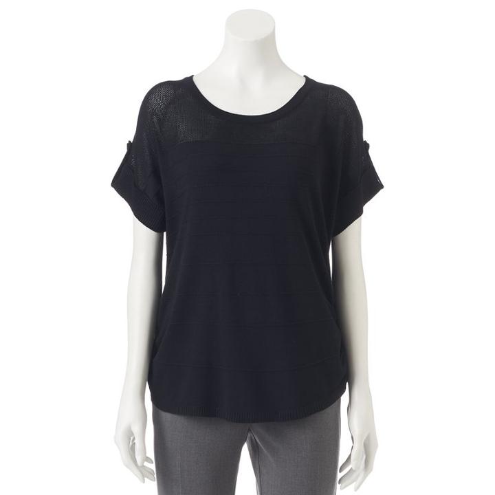 Women's Apt. 9&reg; Ruched Crewneck Sweater, Size: Xxl, Oxford