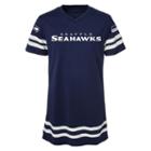 Girls 7-16 Seattle Seahawks Football Dress, Girl's, Size: L(14), Blue (navy)