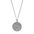 Simply Vera Vera Wang Disc Pendant With Swarovski Crystals, Women's, White