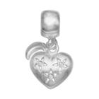 Individuality Beads Crystal Sterling Silver Heart & Moon Charm, Women's, Multicolor