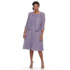 Plus Size Le Bos Georgette Fit & Flare Evening Dress & Jacket Set, Women's, Size: 18 W, Purple Oth