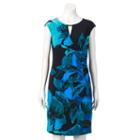 Women's Ronni Nicole Floral Faux-wrap Dress, Size: 12, Grey (charcoal)