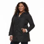 Plus Size Weathercast Hooded Bonded Jacket, Women's, Size: 3xl, Black