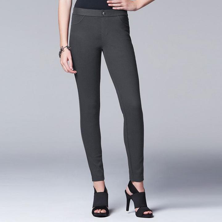Simply Vera Vera Wang Women's Smooth Twill Leggings, Size: Large, Grey Other