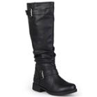 Journee Collection Stormy Women's Knee-high Boots, Girl's, Size: Medium (6), Black