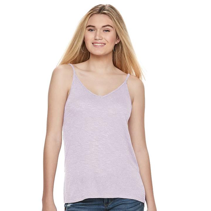 Juniors' Mudd&reg; Double V-neck Camisole, Girl's, Size: Xl, Brt Purple