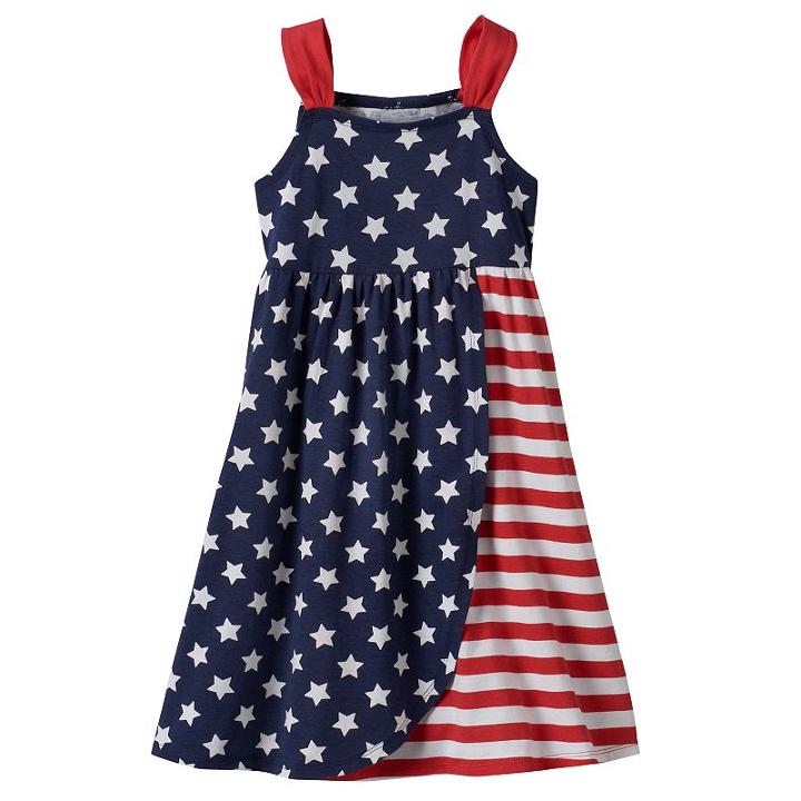 Girls 4-10 Jumping Beans&reg; Americana Cinched Strap Tulip Dress, Girl's, Size: 8, Blue