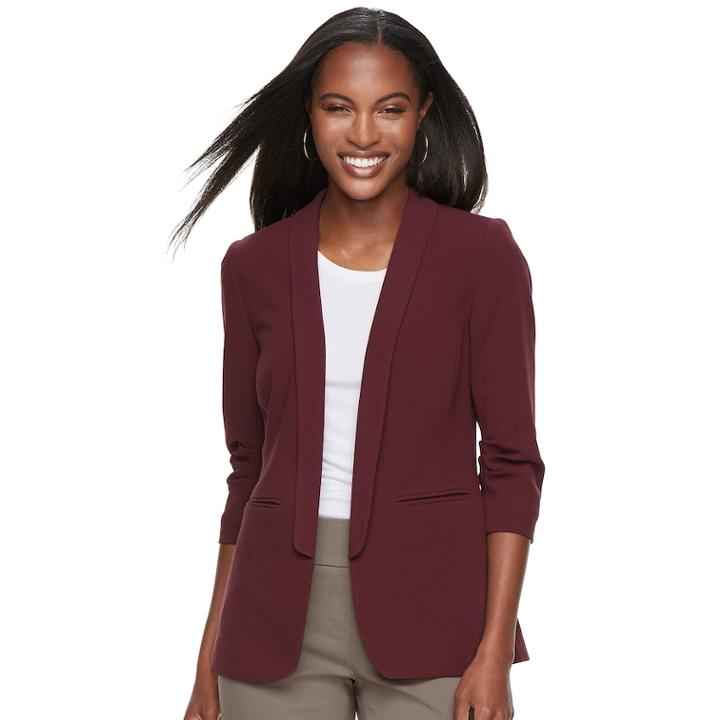 Women's Apt. 9&reg; Long Blazer, Size: Xxl, Red
