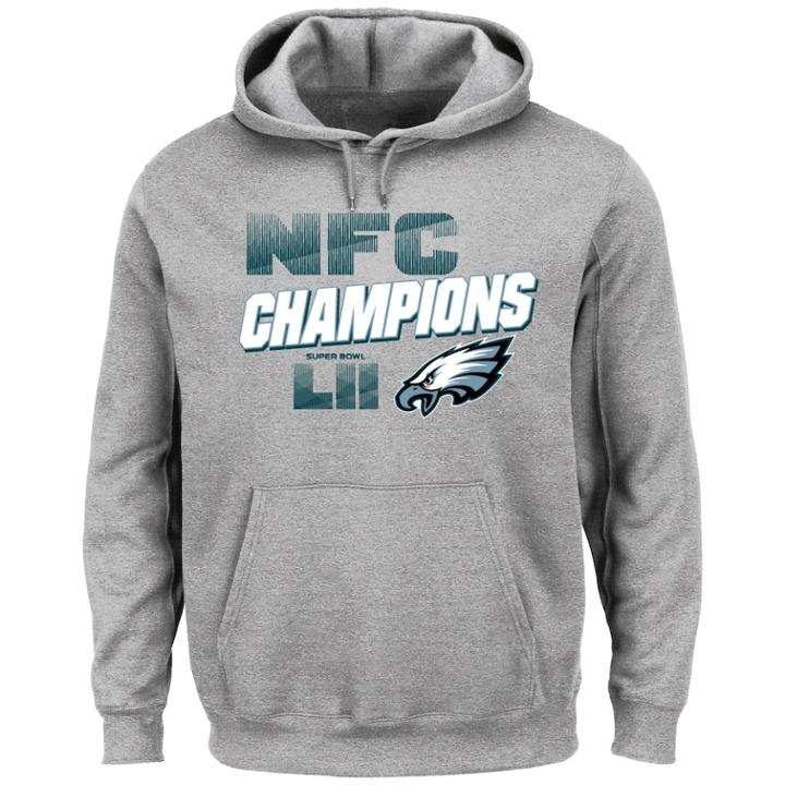 Men's Philadelphia Eagles 2017 Champions Wonderstruck Hoodie, Size: Medium, Grey