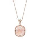 Lavish By Tjm 18k Rose Gold Over Silver Rose Quartz Pendant, Women's, Size: 18, Pink