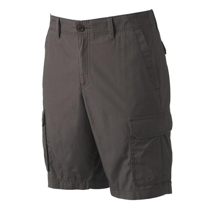 Men's Apt. 9&reg; Modern-fit Solid Poplin Cargo Shorts, Size: 32, Grey