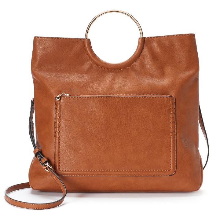 Lc Lauren Conrad Flore Ring Convertible Tote, Women's, Med Brown