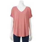 Juniors' Pink Rose Cupro Short Sleeve Tee, Teens, Size: Medium, Red/coppr (rust/coppr)