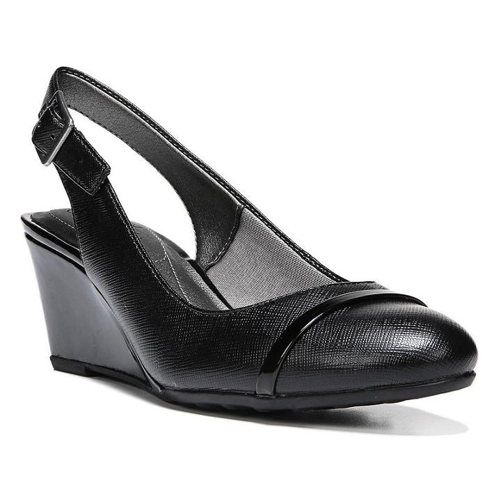 Lifestride Judge Women's Dress Wedges, Size: 7.5 Wide, Black