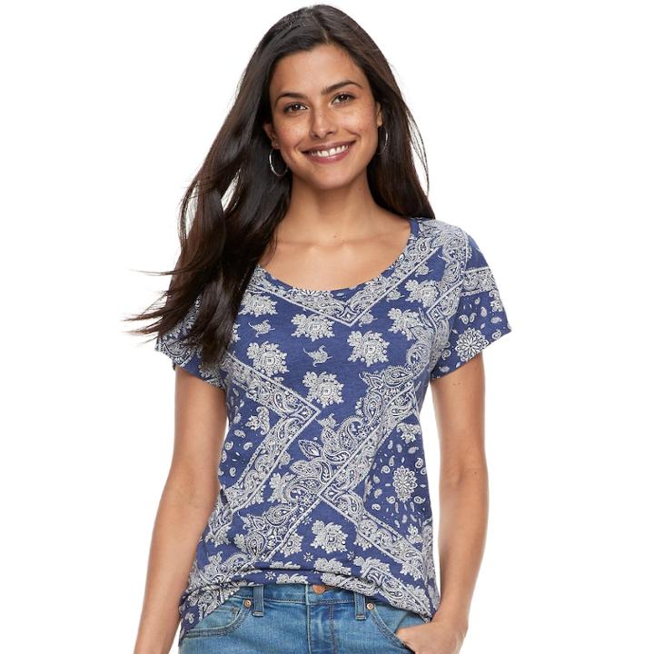 Women's Sonoma Goods For Life&trade; Dolman Graphic Tee, Size: Xl, Dark Blue
