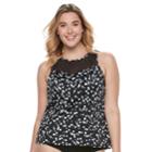 Plus Size Trimshaper Olivia Bust Enhancer High-neck Tankini Top, Women's, Size: 18 W, Oxford