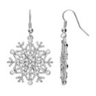 Snowflake Nickel Free Drop Earrings, Women's, Silver