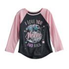 Toddler Girl Jumping Beans&reg; I Love You To The Moon And Back Glittery Graphic Tee, Size: 2t, Dark Grey