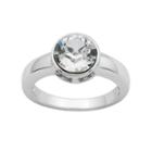 Sterling Silver Crystal Solitaire Ring, Women's, Size: 7, White