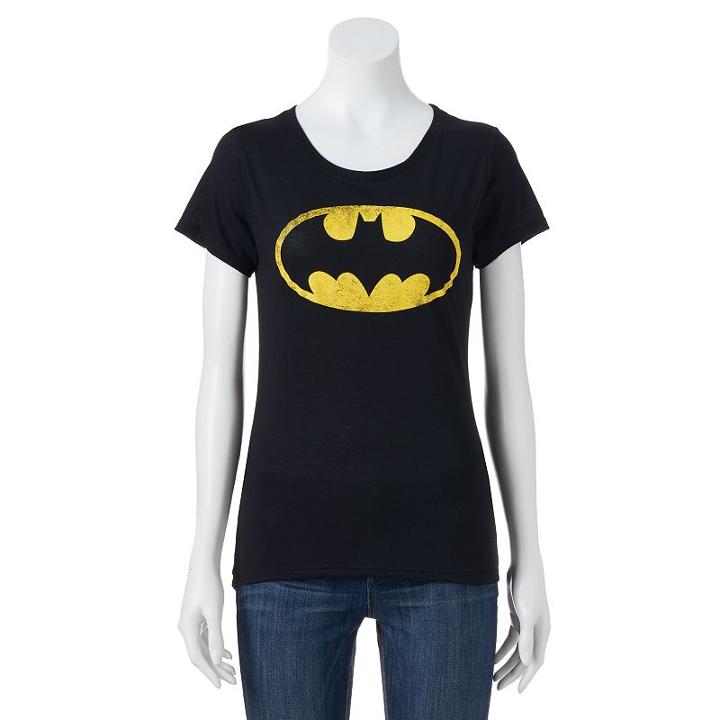 Juniors' Dc Comics Batman High Low Graphic Tee, Girl's, Size: Xs, Black