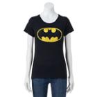 Juniors' Dc Comics Batman High Low Graphic Tee, Girl's, Size: Xs, Black