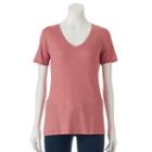 Women's Apt. 9&reg; Essential V-neck Tee, Size: Xl, Pink