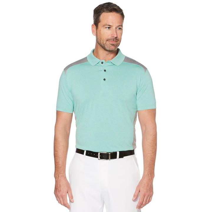 Men's Grand Slam On Course Colorblock Stretch Performance Golf Polo, Size: Large, Green