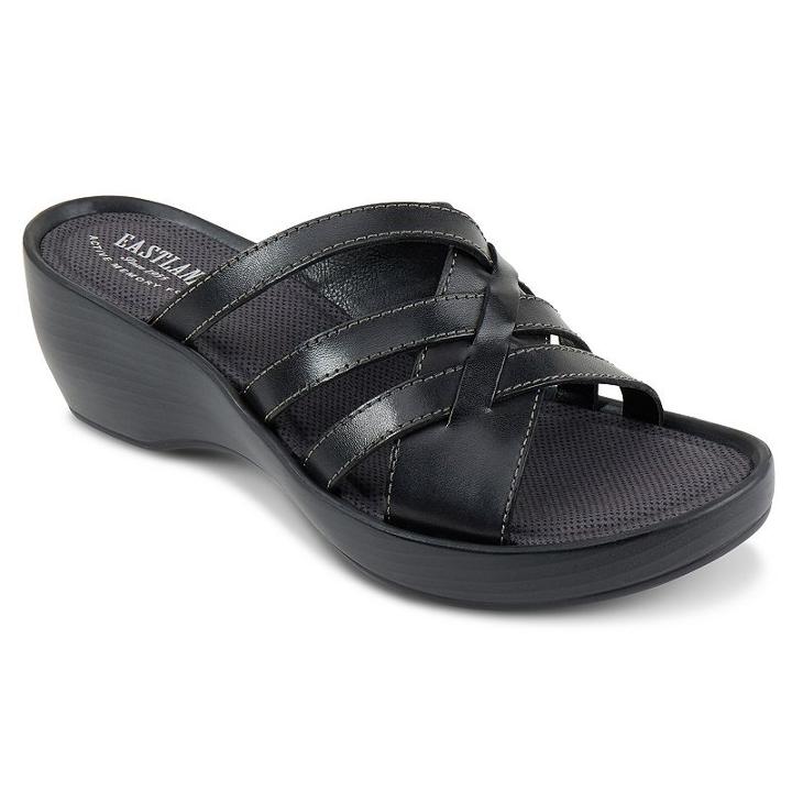 Eastland Poppy Women's Strappy Slide Wedge Sandals, Size: Medium (11), Black