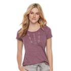 Women's Sonoma Goods For Life&trade; Embroidered Eyelet Tee, Size: Small, Med Purple