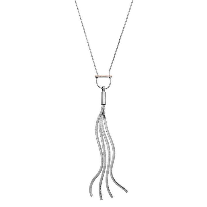 Simply Vera Vera Wang Long Bolo Bar Tassel Pendant Necklace, Women's, Silver