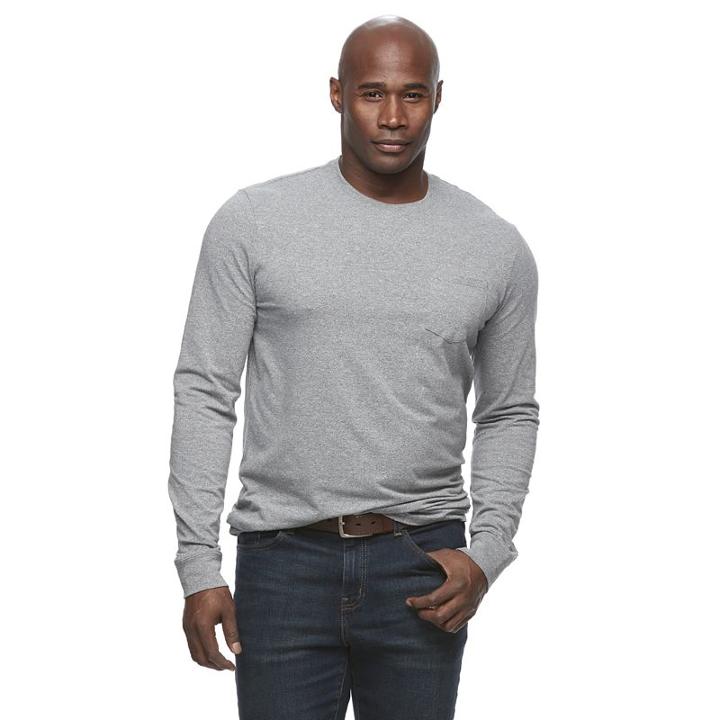 Big & Tall Men's Sonoma Goods For Life&trade; Modern-fit Flexwear Pocket Tee, Size: Xxl Tall, Black
