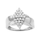 Sterling Silver 1/2 Carat T.w. Diamond Marquise Promise Ring, Women's, Size: 5, White