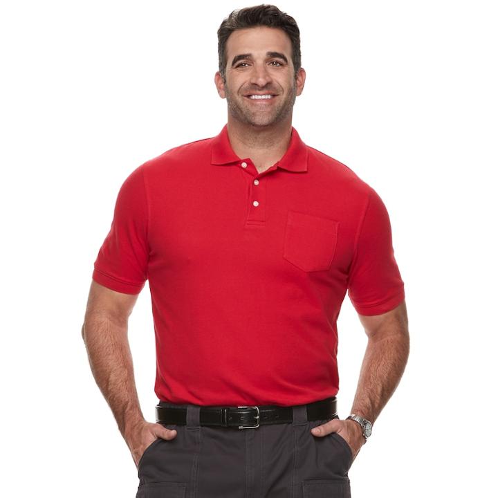 Big & Tall Croft & Barrow&reg; Classic-fit Easy-care Pique Performance Pocket Polo, Men's, Size: 4xlt, Red