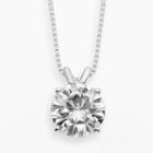 Forever Brilliant 14k White Gold 3 1/10-ct. T.w. Round-cut Lab-created Moissanite Pendant, Women's, Size: 18