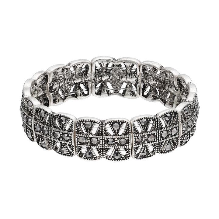 Openwork X Link Stretch Bracelet, Women's, Silver