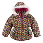 Girls 4-6x Emoji Heavyweight Puffer Jacket, Size: 6, Black