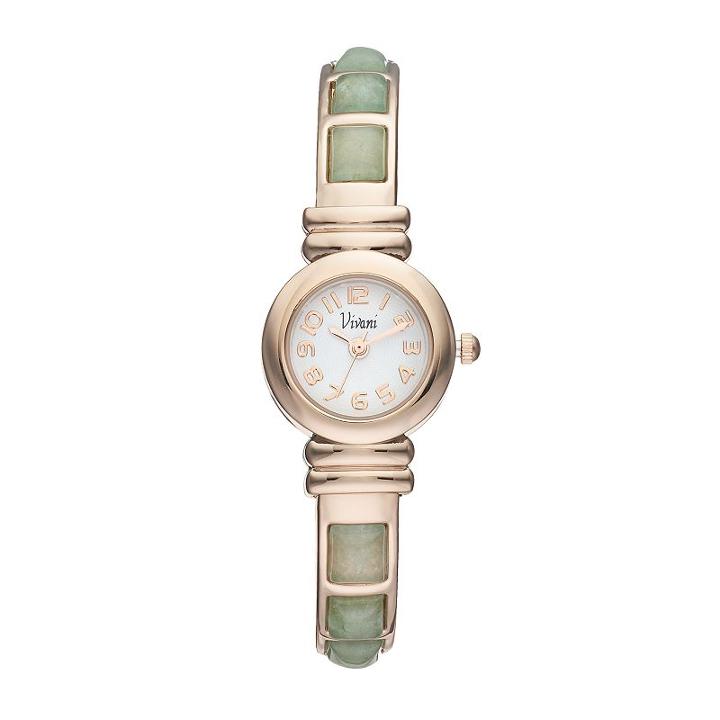 Vivani Women's Aventurine Stainless Steel Cuff Watch, Green