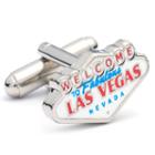 Las Vegas Nickel-plated Cuff Links, Men's, Red