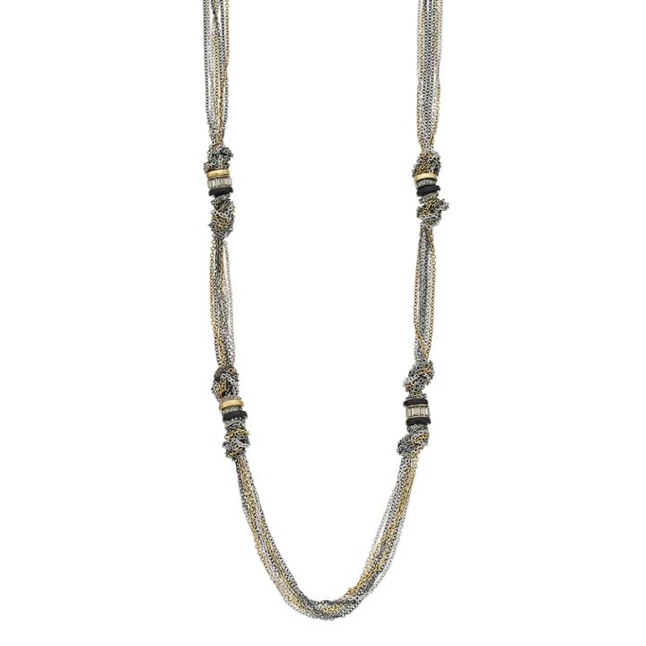 Simply Vera Vera Wang Long Tri Tone Knotted Multi Strand Necklace, Women's, Multicolor