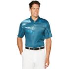 Men's Grand Slam Tropical Print Polo, Size: Xxl, Blue