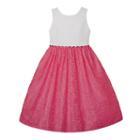 Girls 7-16 American Princess Rhinestone Waist & Lace Skirt Dress, Size: 8, White Oth