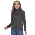 Women's Croft & Barrow&reg; Essential Turtleneck Top, Size: Small, Dark Grey