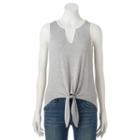 Juniors' Love, Fire Choker Neck Ringer Tank, Girl's, Size: Small, Med Grey