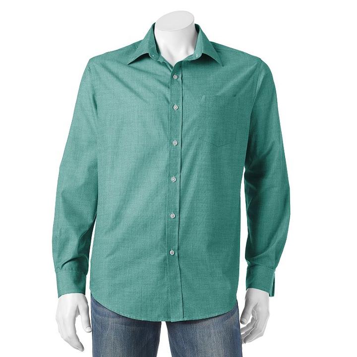 Big & Tall Croft & Barrow Classic-fit Solid Easy-care Button-down Shirt, Men's, Size: 2xb, Green